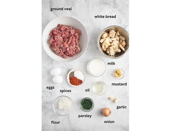 Ground veal ingredients