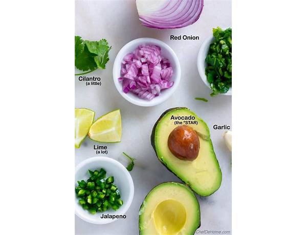 Guacamole with lime ingredients