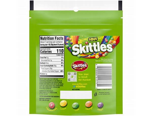 Gummy sour skittles nutrition facts