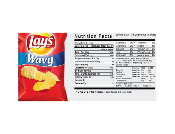 Guy’s original potato chips food facts