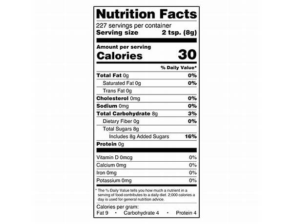H nutrition facts