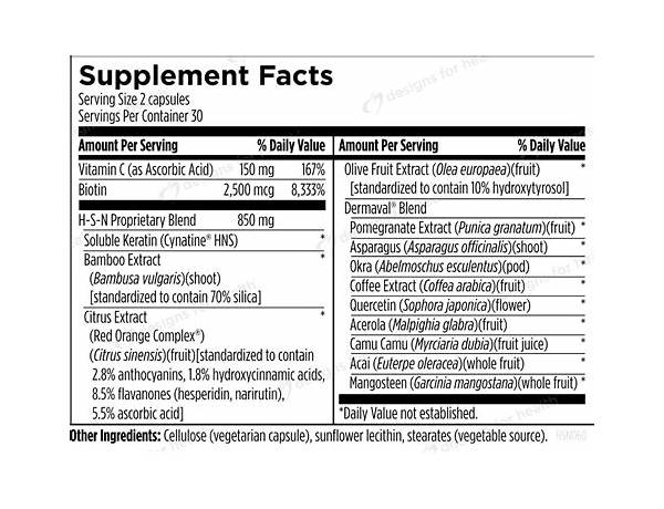 H-s-n complete ingredients