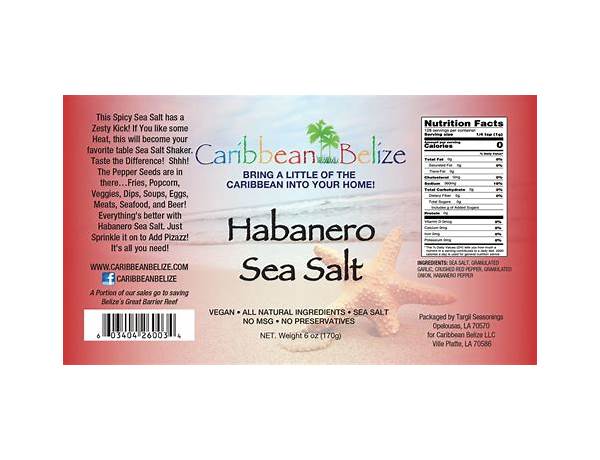 Habanero sea salt ingredients