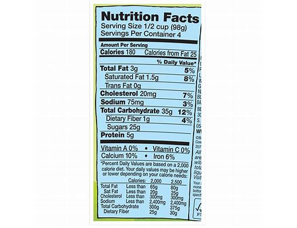 Half baked froyo nutrition facts