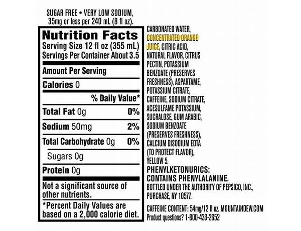 Halo diet low calorie orange nectar ingredients