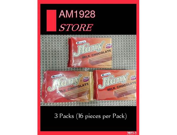 Hany milk choco nutrition facts