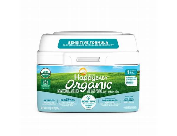 Happy baby organic sensitive infant formula food facts