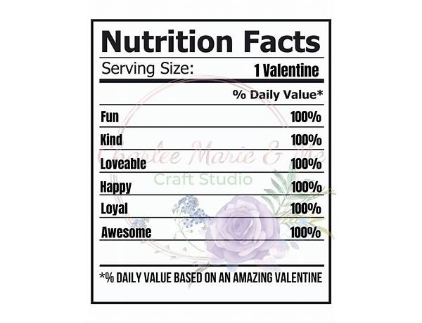 Happy valentine day candy nutrition facts