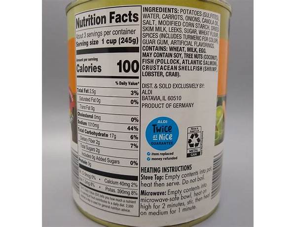 Harvest potato soup nutrition facts