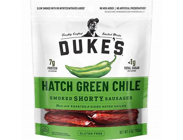 Hatch green chile smoked shorty sausages, hatch green chile food facts