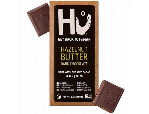 Hazelnut butter dark chocolate bar food facts