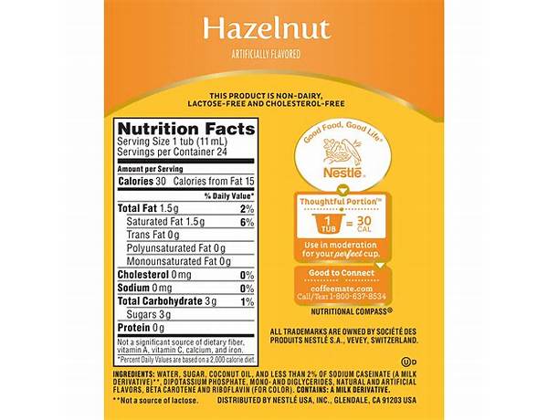 Hazelnut creme food facts