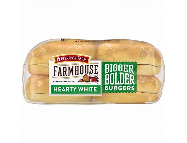 Hearty white bigger bolder burgers buns, hearty white food facts