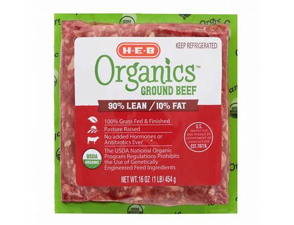 Heb organics ground beef food facts