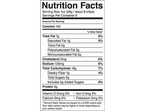 Herdez tortilla chips nutrition facts