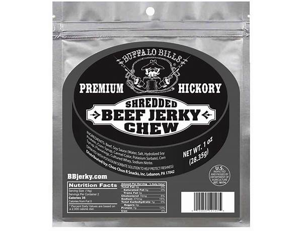 Hickory shredded beef jerky chew food facts