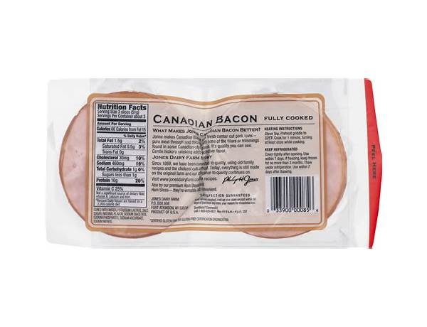 Hickory smoked canadian bacon food facts