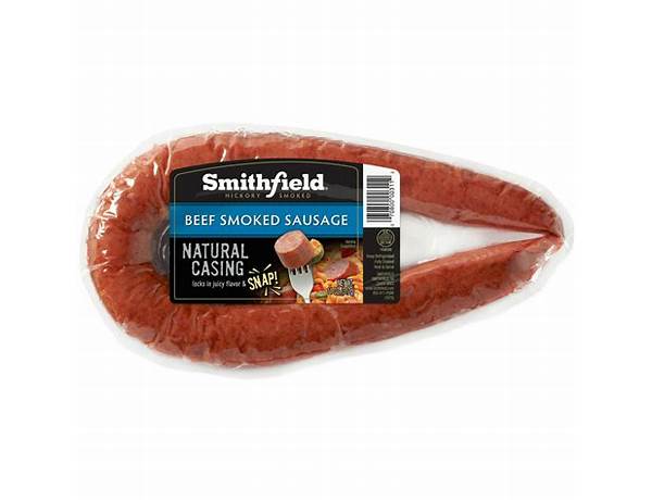 Hickory smoked sausage beef food facts