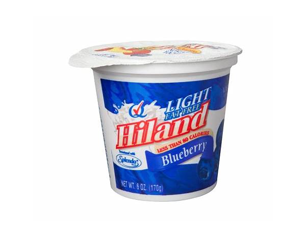 Hiland fat free blueberry yogurt food facts