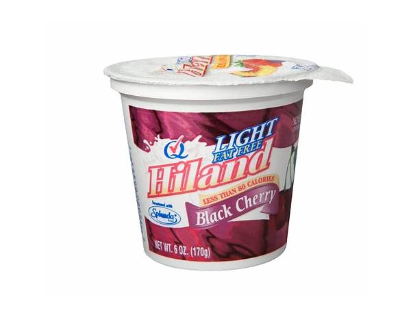 Hiland ff light black cherry yogurt food facts