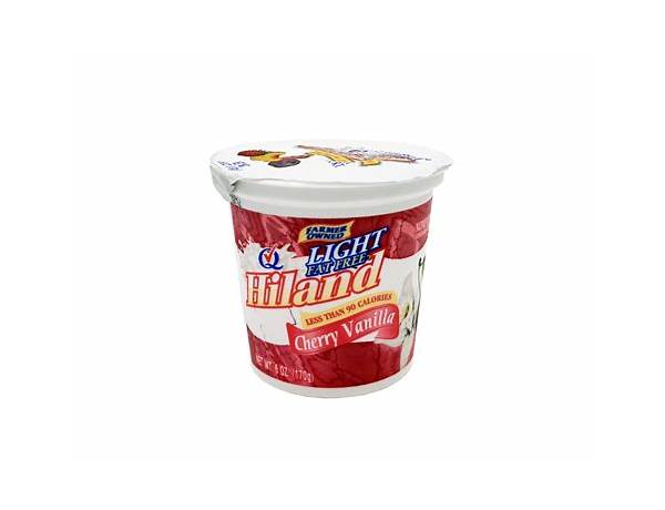 Hiland ff light cherry vanilla yogurt food facts