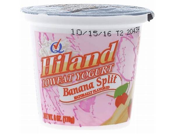Hiland lowfat banana split yogurt ingredients