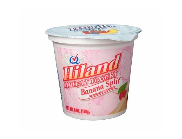 Hiland lowfat banana split yogurt nutrition facts