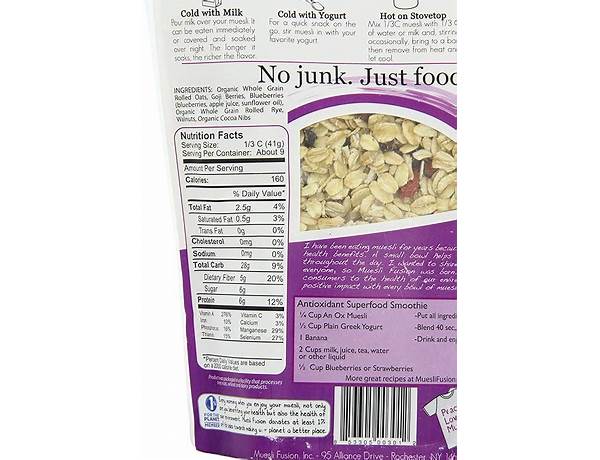 Hillcrest bircher muesli nutrition facts