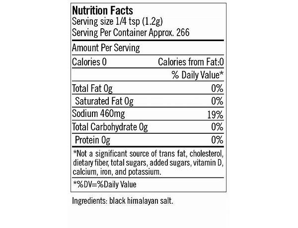 Himalayan black salt nutrition facts