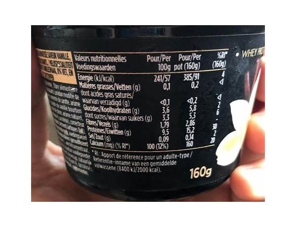 Hipro vanille nutrition facts