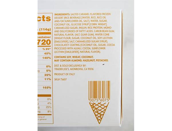 Hold the dairy! mini frozen dessert cones salted caramel nutrition facts
