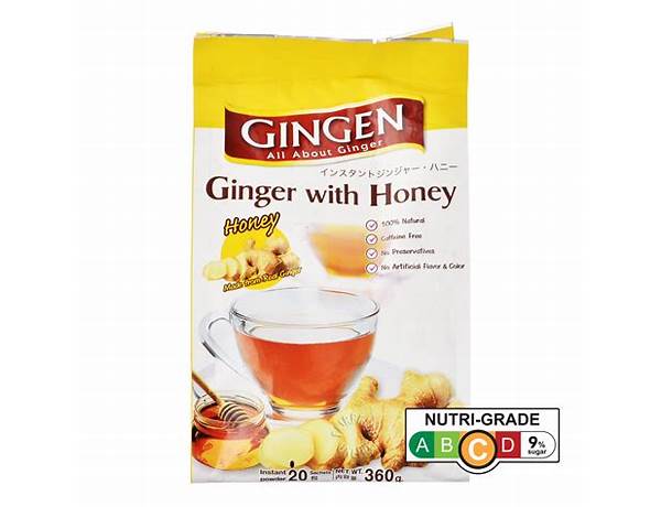 Honey ginger instant tea drink with hibiscus ingredients