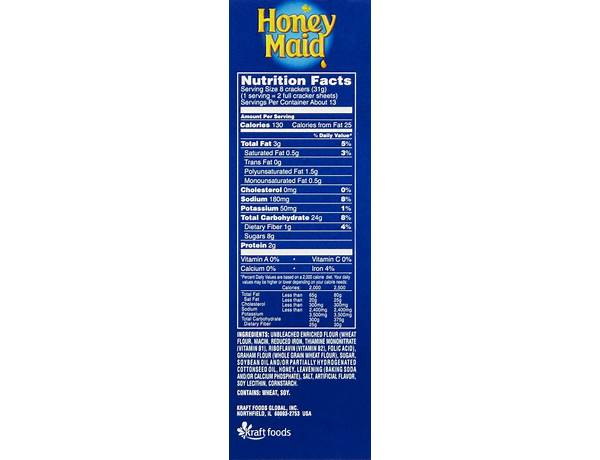 Honey graham crackers nutrition facts