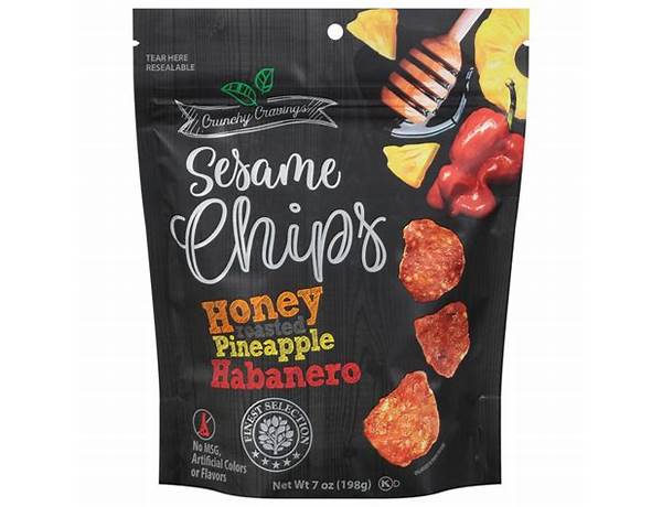 Honey roasted pineapple habanero sesame chips food facts