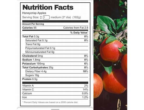 Honeycrips apples nutrition facts