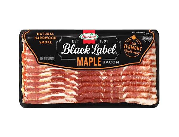 Hormel, black label, bacon, maple, maple ingredients