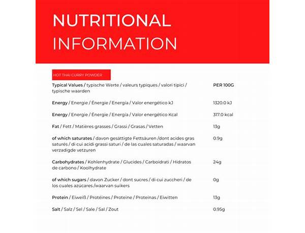 Hot thai curry seasoning nutrition facts