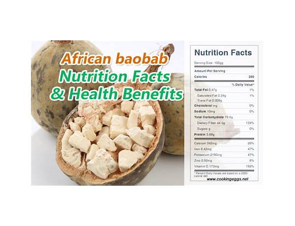 Huile de baobab nutrition facts