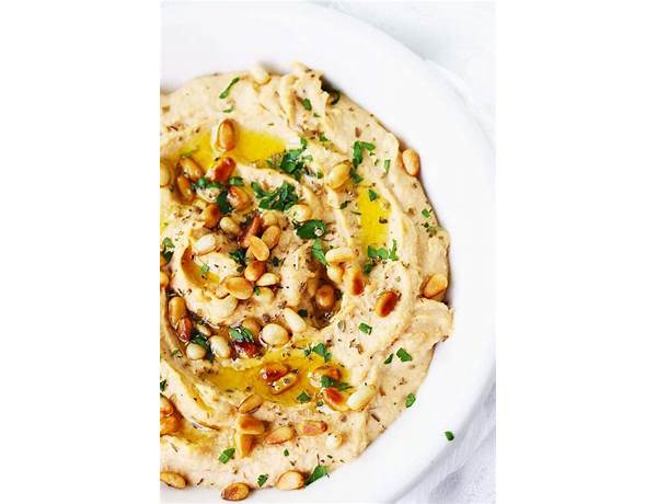 Hummus roasted pine nut w/more topping ingredients