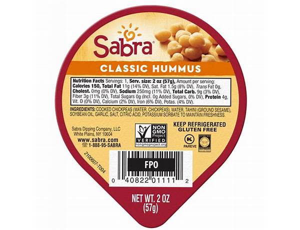 Hummus singles nutrition facts