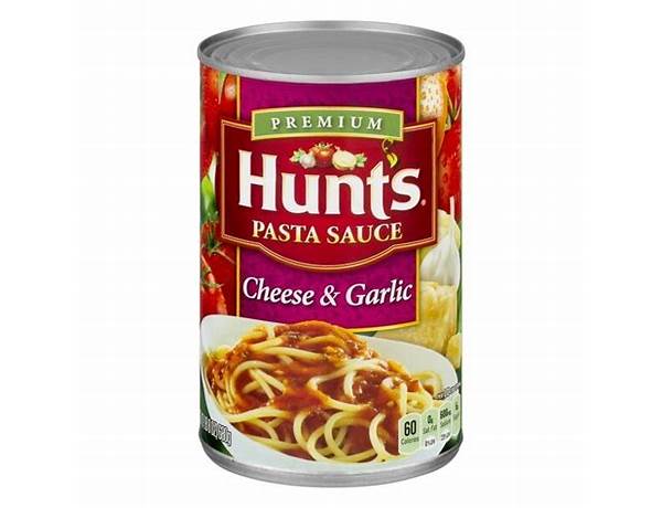 Hunts cheese and garlic spaghetti sauce, 24 oz food facts