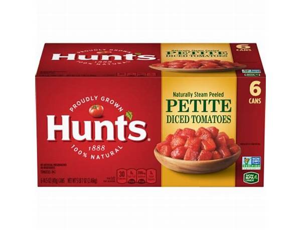 Hunts petite diced tomatoes, 14.5 oz food facts