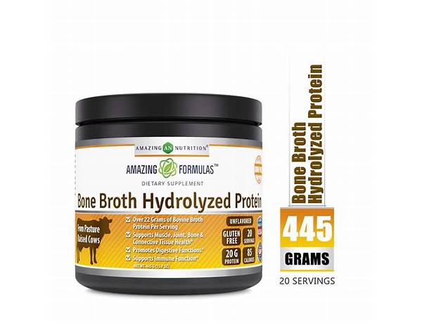 Hydrolyzed bone broth protein ingredients