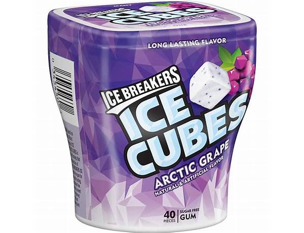 Ice breakers ice cubes sugar free gum arctic grape food facts