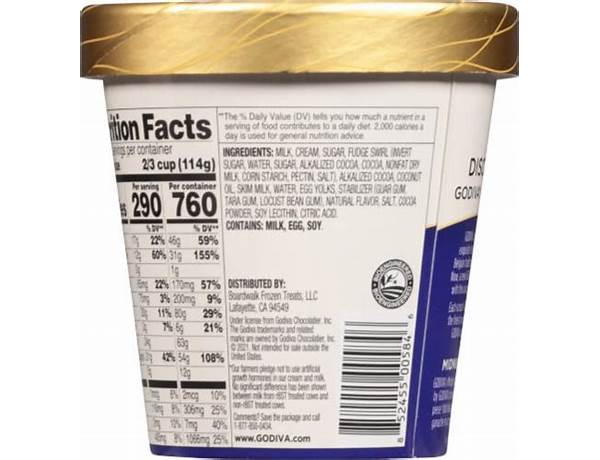 Ice cream, midnight swirl nutrition facts