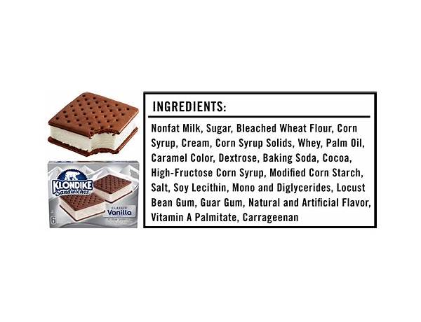 Ice cream sandwiches ingredients