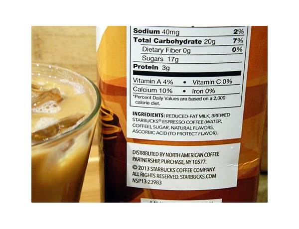 Iced coffee caramel food facts