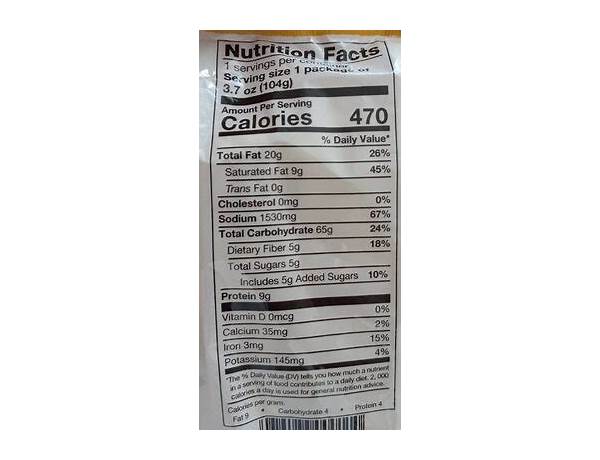 Ichiban nutrition facts