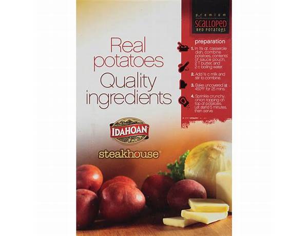 Idahoan, steakhouse, scalloped red potatoes nutrition facts