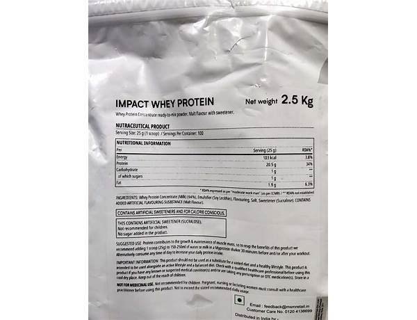 Impact protein blend food facts